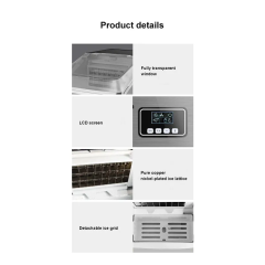 25Kg/24hrs Small Ice Maker Household Ice Maker Machine Square Ice Cube Full Transparent