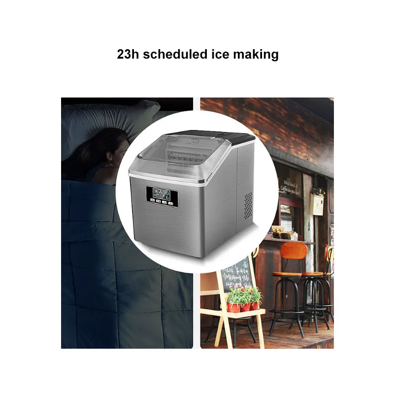 25Kg/24hrs Small Ice Maker Household Ice Maker Machine Square Ice Cube Full Transparent