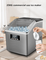 25Kg/24hrs Small Ice Maker Household Ice Maker Machine Square Ice Cube Full Transparent