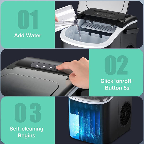 Self-Cleaning Function Portable Electric Ice Maker Machine