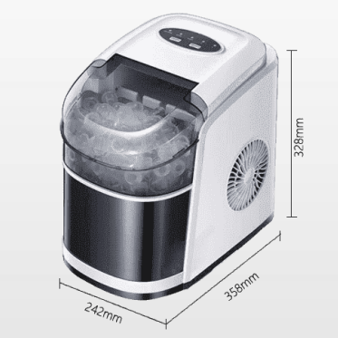 Stainless Steel 15KG/24H Bullet Cylindrical Home Ice Making Machine Countertop For Commercial Small Milk Tea Shop