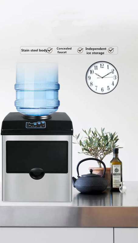 2 in 1 Water Ice Maker Stainless Steel 66kg Daily Ice Makers,Tabletop Ice Maker Machine