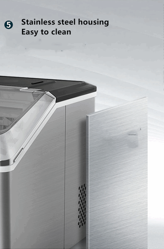25Kg/24hrs Small Ice Maker Household Ice Maker Machine Square Ice Cube Full Transparent