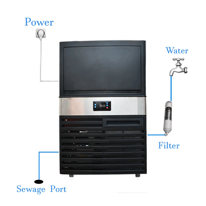 88Lbs/24H Integrated Cube Ice Machine(Economical Type)