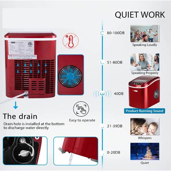 Portable Bullet Round Block Ice Cube Making Machine Small Bar Coffee Shop 15kgs/24H
