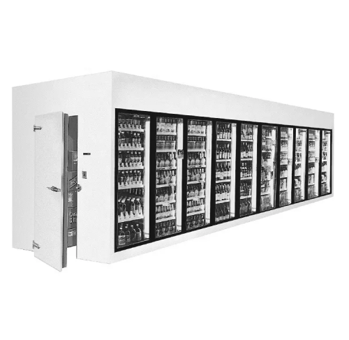 CE certificate display walk in cooler freezer room with beer cave