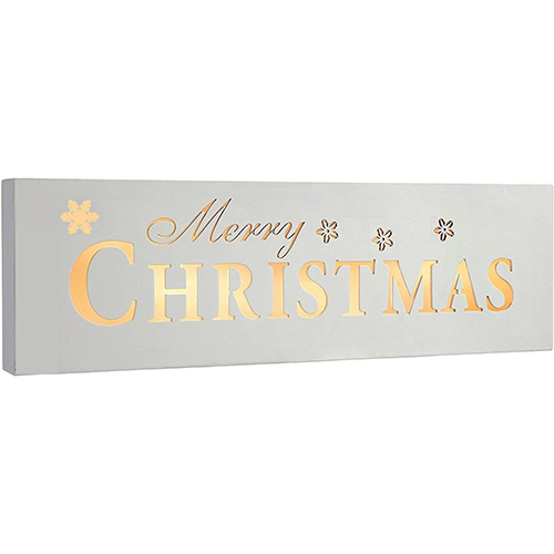 Christmas Led Sign 38 cm use for christmas decor,metal white color38 x 4 x 12 cm