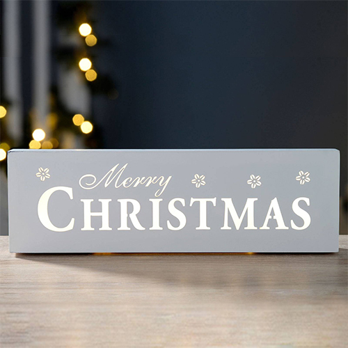 Christmas Led Sign 38 cm use for christmas decor,metal white color38 x 4 x 12 cm