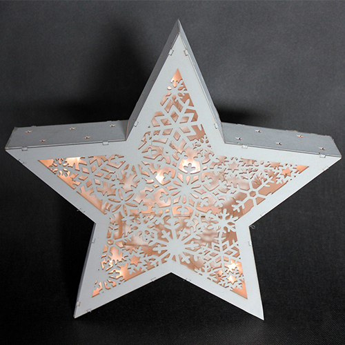 Pre-Lit Hanging Star Christmas Decoration, 28.5 cm - White