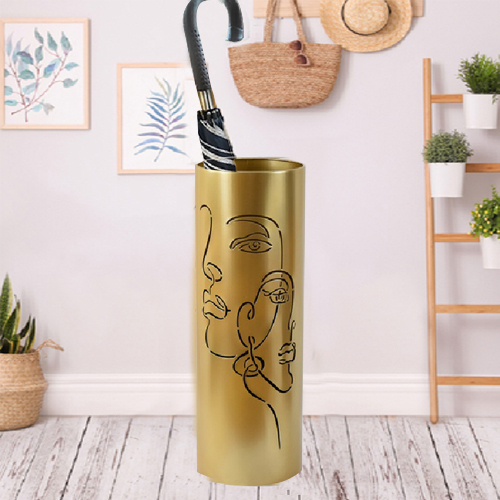Metal Umbrella Stand with Water Catcher Tray, Round, Diameter 18x48 cmcm, Umbrella Stand