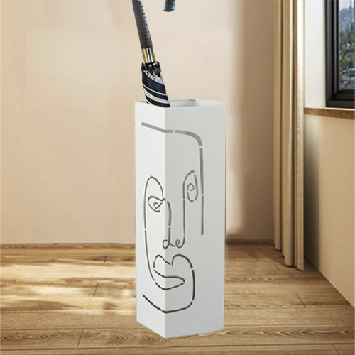 Metal Umbrella Stand with Water Catcher Tray, square, Diameter 15x15x52 cm, Umbrella Stand