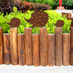 hedgehog courtyard metal decorative stakes garden, 3 animals wrought iron metal doll suit, hedgehog garden decoration