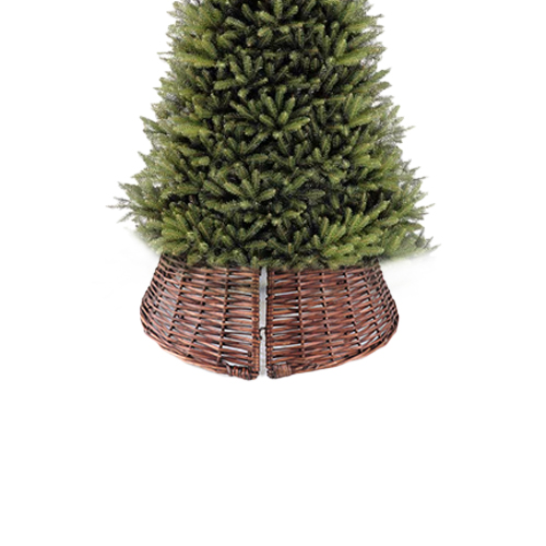 Christmas Tree Skirt Natural cane Basket Stand