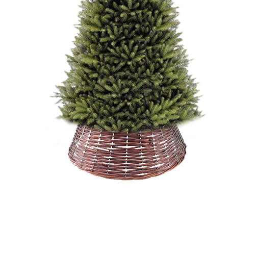 Christmas Tree Skirt Natural cane Basket Stand