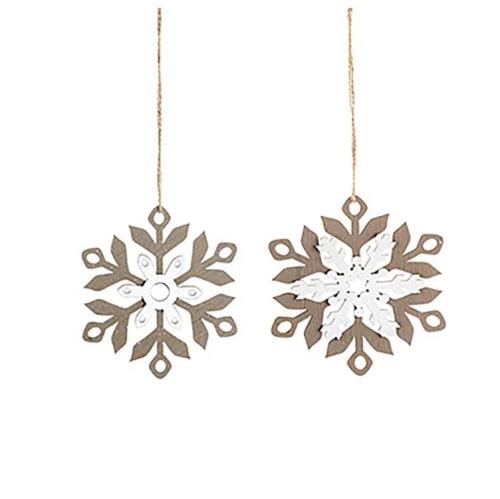 2 Piece Snowflake Ornament Set