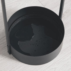 Metal umbrella stand with tray for home, office, hallway entrance (black)