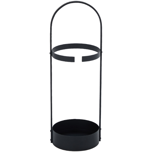 Metal umbrella stand with tray for home, office, hallway entrance (black)