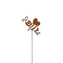 8PCS Mini Insect Rust Decorative Garden - Metallic Copper garden posts bee figures also for the balcony or front door