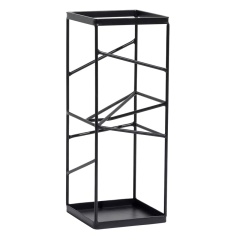 Geometric Modern Matte Black Metal Freestanding Large & Small Umbrella Holder Stand Storage Rack