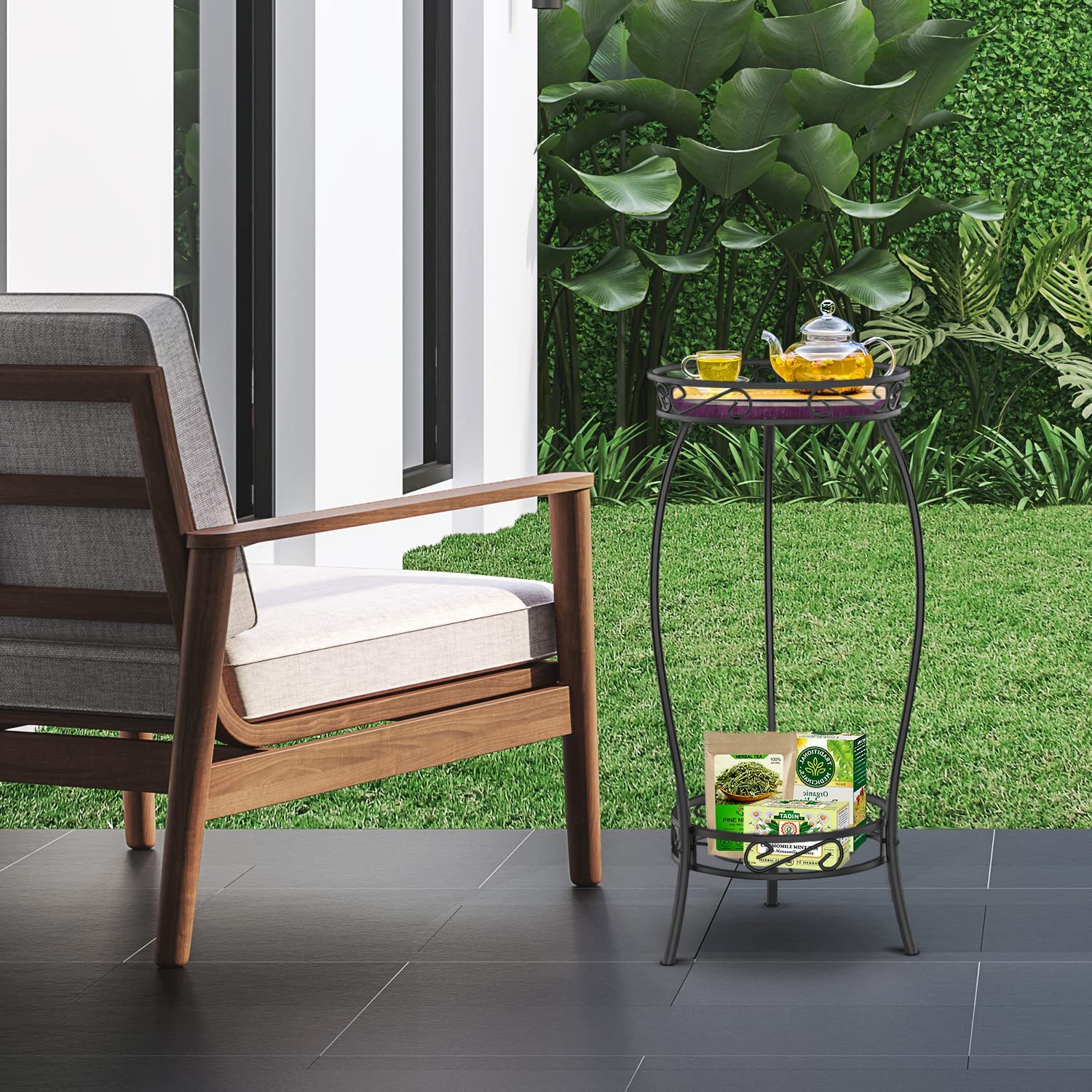 2 Tier MetalPlant Stand Indoor Outdoor