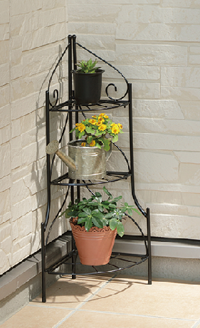 Metal Plant Stand for Indoor Outdoor Use, Black