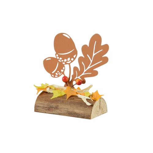 Mini Owl Rust Decorated Garden - Metallic Copper Garden Post Squirrel wood also for balcony or front door