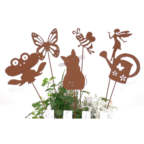 Mini Insect Rust Decorative Garden - Metallic Copper garden posts bee figures also for the balcony or front door