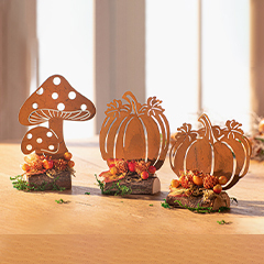 Mini Owl Rust Decorated Garden - Metallic Copper Garden Post Squirrel wood also for balcony or front door