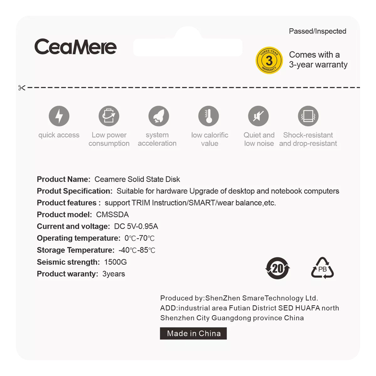 CeaMere / OEM SSD | Solid State Disk | Computer Hardware | SATA 2.5