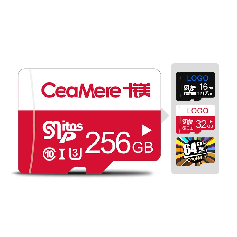 CeaMere / OEM Micro SD Card | Memory Card | Multifaceted Application | Red and White TF Card