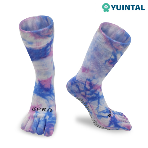 Crew High Yoga Sock Athletic Tie Dye Grip Socks