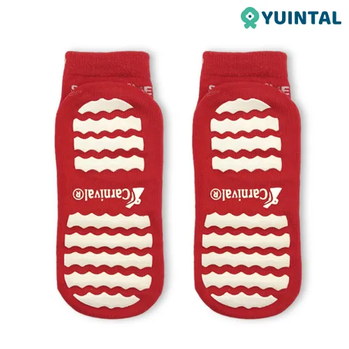 Full-sole PVC grip pattern on custom trampoline park socks