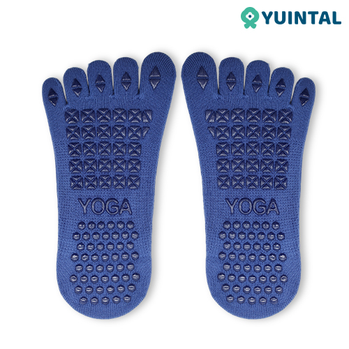 Embroidery Grip Socks With Toes Non Slip Yoga Sock