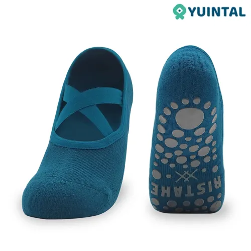 Yuintal Cross-Strap Studio Socks – Elegant Grip for Ballet Practice