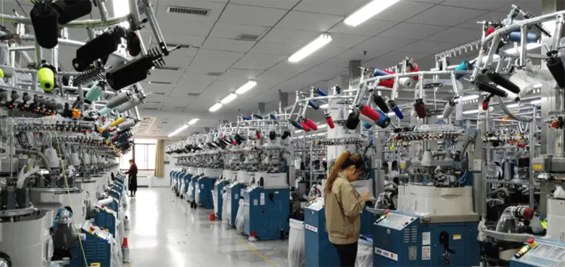Large-Scale Sock Factory Production Lines