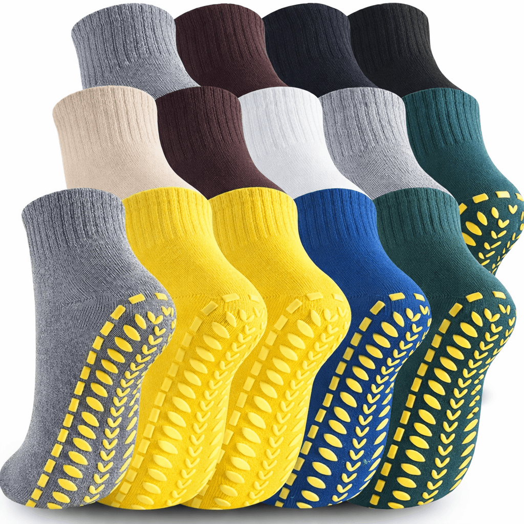 bulk grip socks in multiple colors with silicone anti slip soles wholesale supplier display
