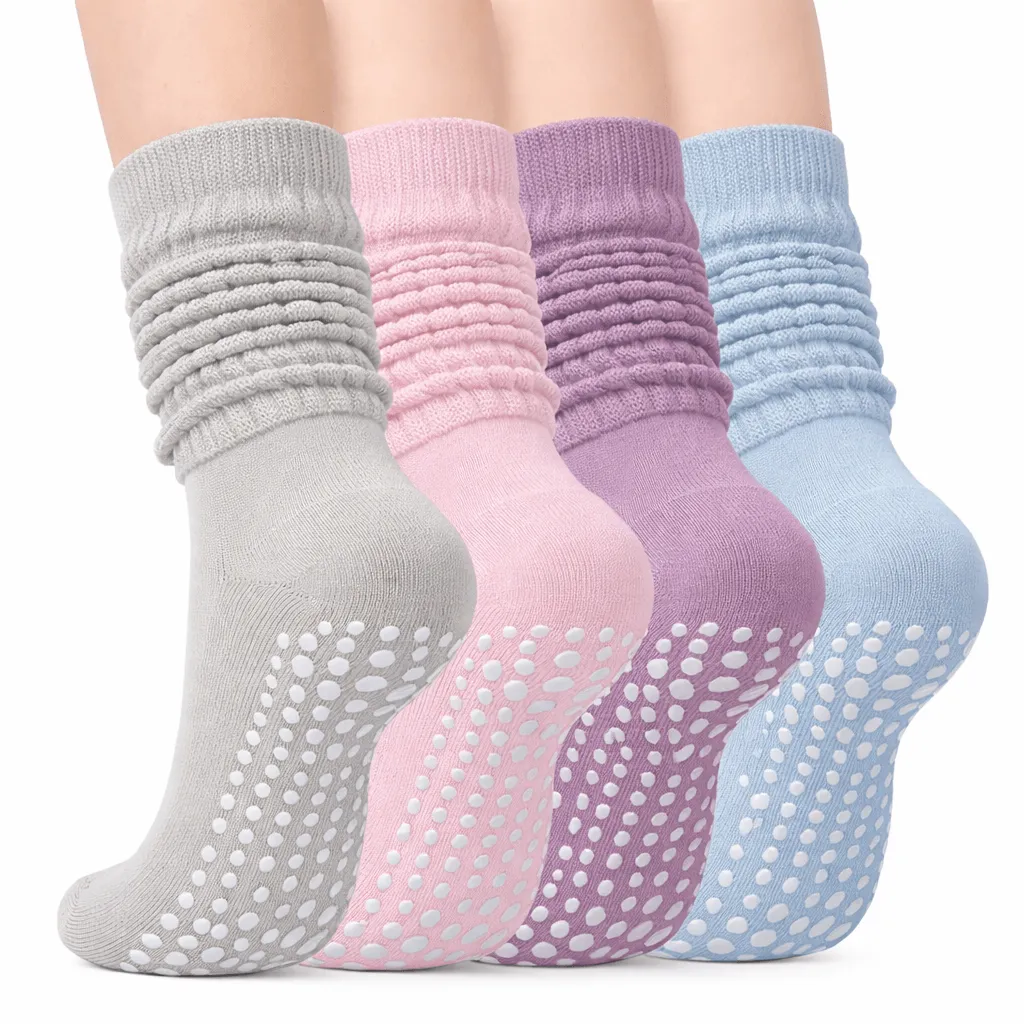 Grip socks with custom anti-slip sole patterns produced by Yuintal factory