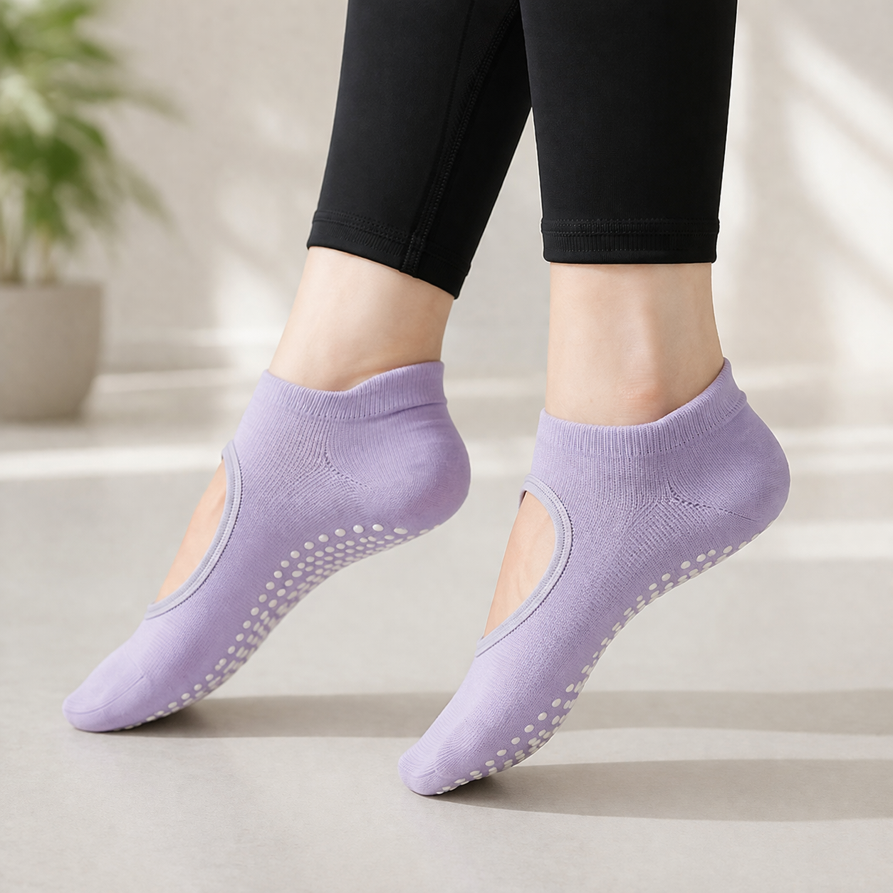 low cut yoga grip socks for yoga studios with silicone grip dots, yoga socks bulk supplier lightweight non slip design