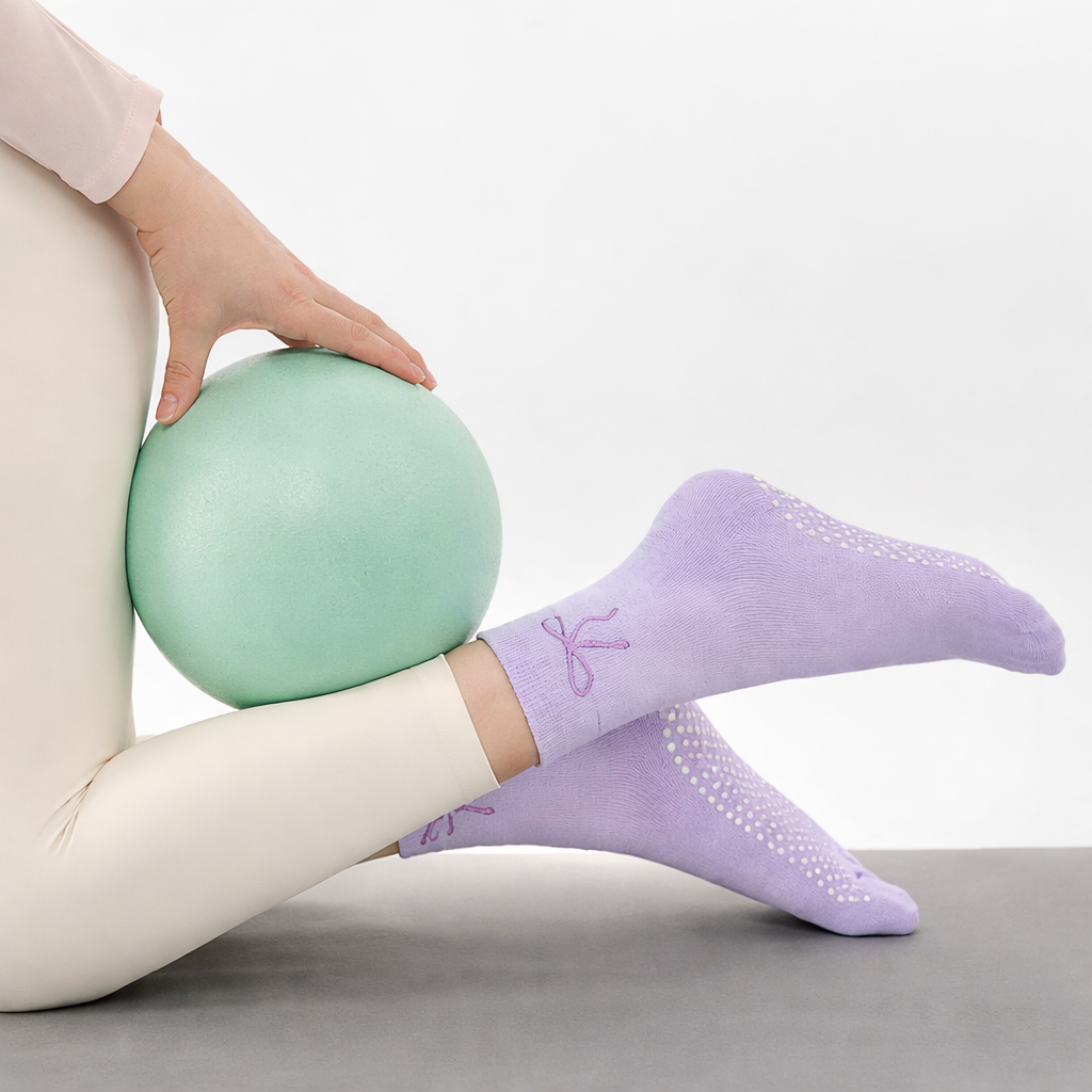 Grip socks bulk supplier product showing anti slip socks wholesale ideal for yoga and pilates with strong bottom grip