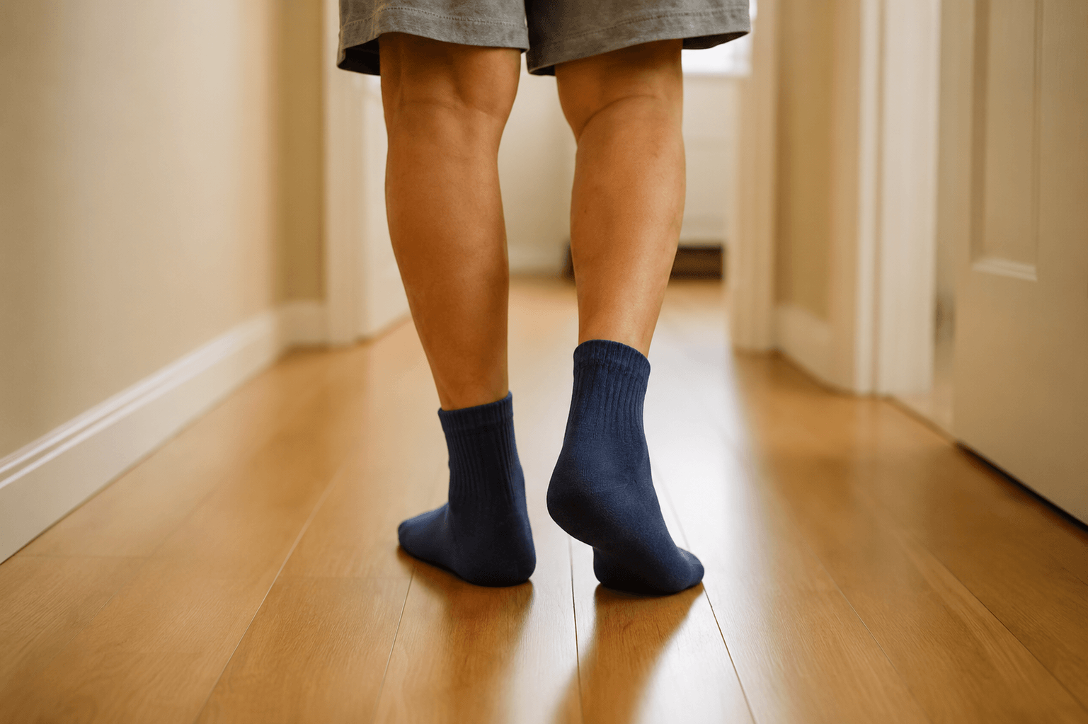 elderly safety socks walking on indoor floor with non slip socks elderly support and grip protection