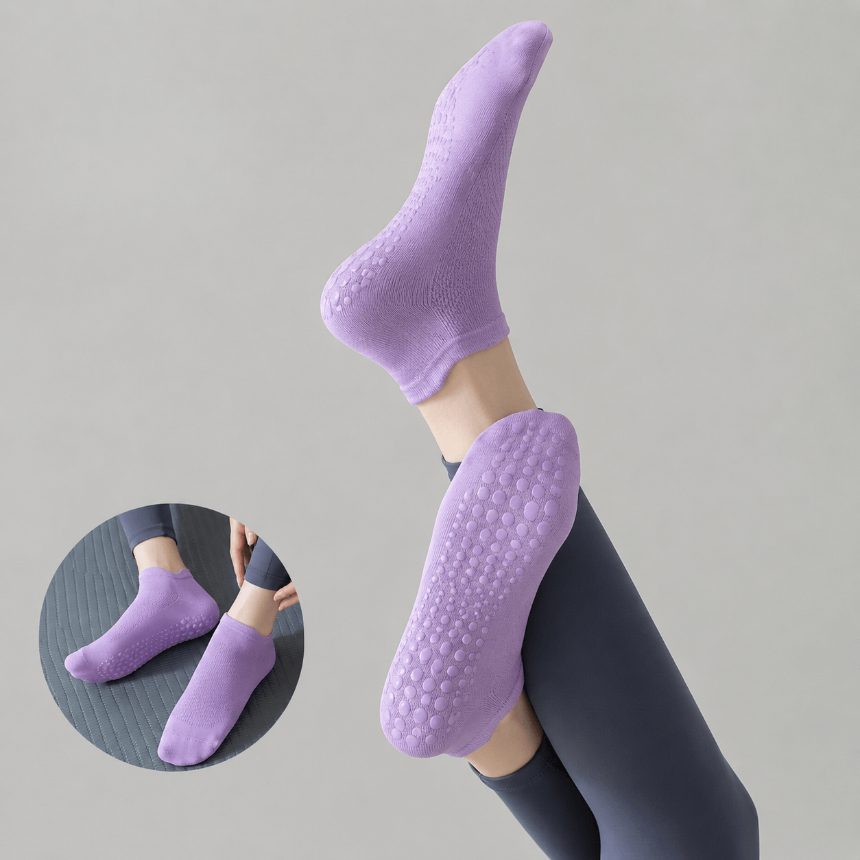 Grip Socks vs Barefoot Gym Socks Close-Up Anti Slip Design