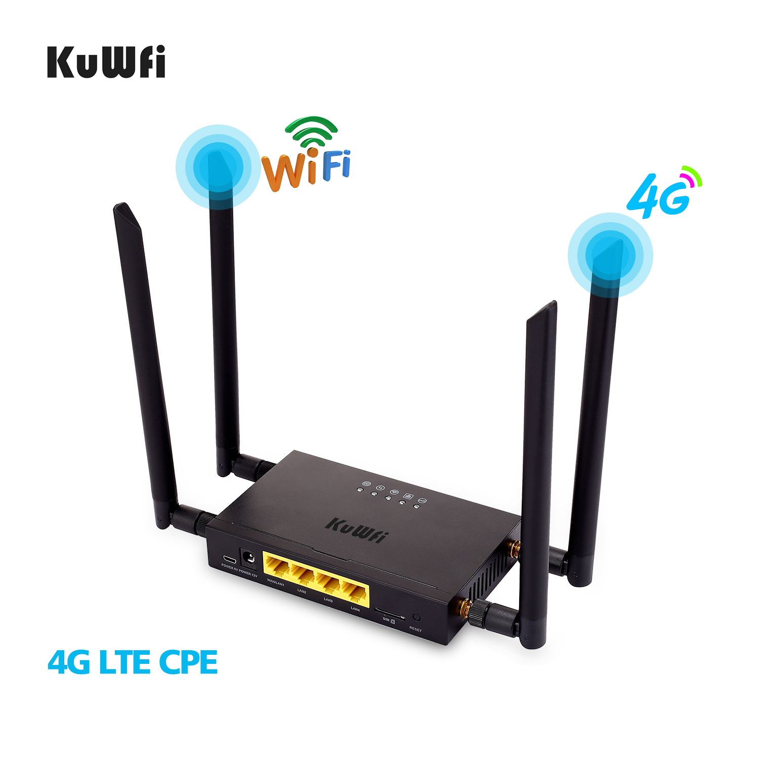 US version)KuWFi 4G LTE Car WiFi Wireless Internet Router 300Mbps