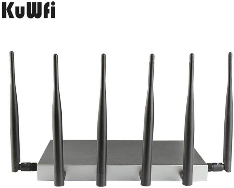 KuWFi 4G LTE WiFi Router 802.11AC 1200Mbps Dual Band 2.4/5.0GHz Wireless Internet Cat4/Cat6 Routers with SIM Card Slot/Gigabit Port/6x 5dbi Antennas f