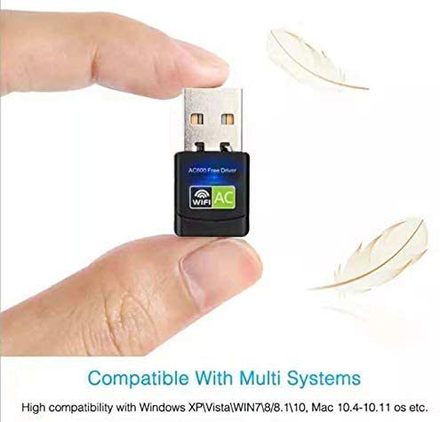 KuWFi Free Driver Wireless USB WiFi Adapter 600Mbps Wireless Mini USB WiFi Adapter Network LAN Card Hotspot Dongle Receiver 2.4G 5G Dual Band
