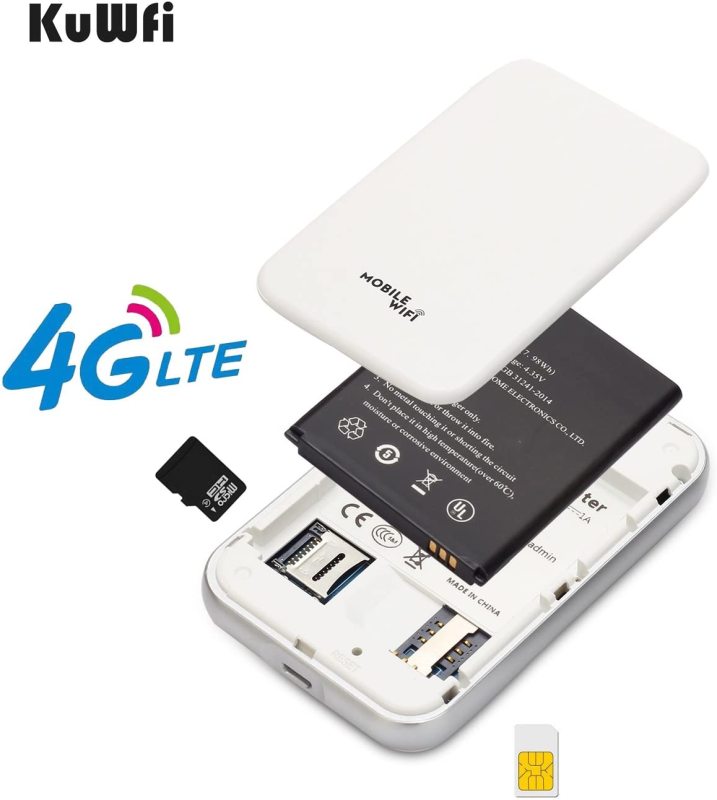 wireless router KuWFi 4G LTE Mobile WiFi Hotspot Unlocked Travel Partner Wireless 4G Router with SIM Card Slot Support LTE FDD B1/B3/B5 Support  10use