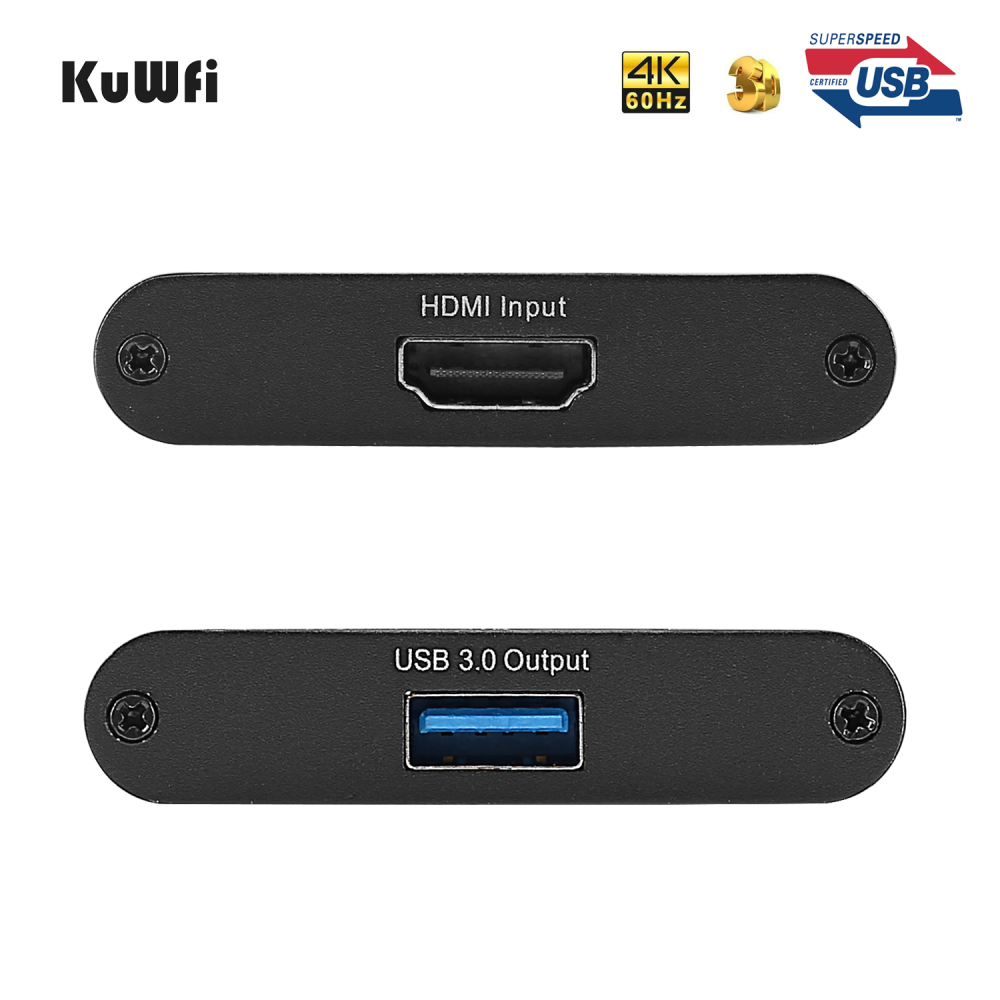 KuWFi HD Video Capture Device Card HDMI to USB3.0 HD Video Converters Game Streaming Live Stream Broadcast 1080P for Laptop/PS4/Swi/Xbox