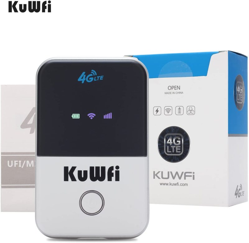 wireless router KuWFi 4G LTE Mobile WiFi Hotspot Unlocked Travel Partner Wireless 4G Router with SIM Card Slot Support LTE FDD B1/B3/B5 Support  10use