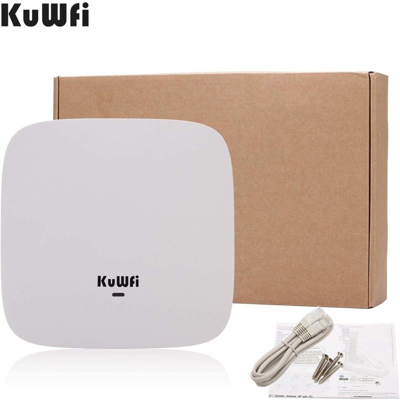 KuWFi Ceiling Mount Wireless Access Point, Dual Band Wireless Wi-Fi AP Router with 48V POE Long Range Wall Mount Ceiling Router Supply a Stable Wirele