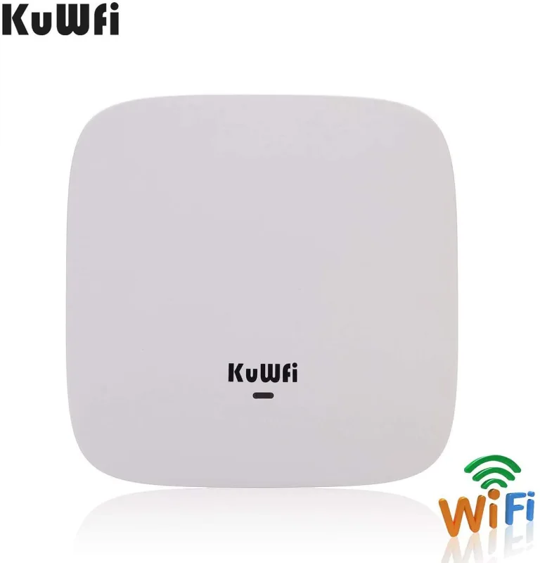 KuWFi Ceiling Mount Wireless Access Point, Dual Band Wireless Wi-Fi AP Router with 48V POE Long Range Wall Mount Ceiling Router Supply a Stable Wirele