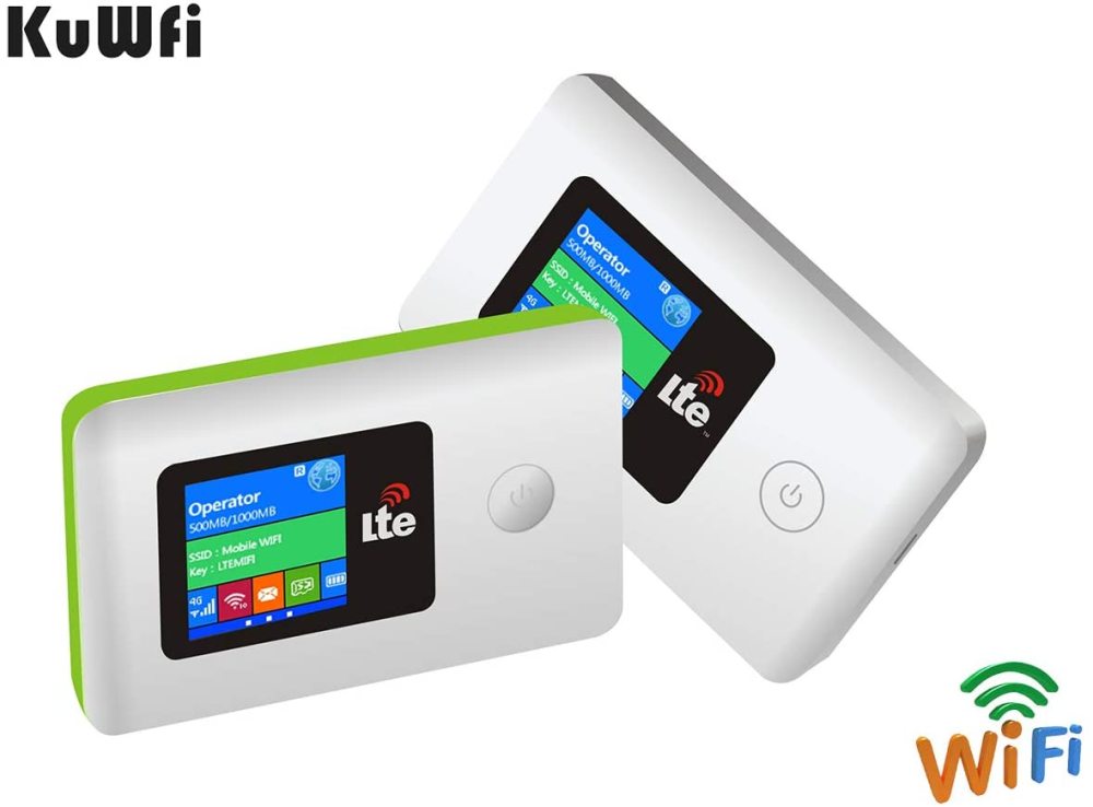 KuWFi 4G LTE Travel Router 100Mbps Mobile WiFi Hotspot Pocket Portable Wireless Unlock Mini Wi-Fi Modem with SIM Card Slot Not Including SIM Card Supp